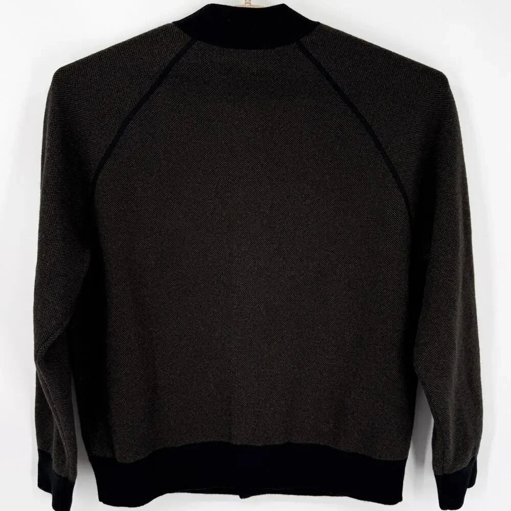 Banana Republic Mens Wool Birdseye Sweater Bomber Jacket Size XL